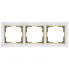 Рамка Werkel Snabb на 3 поста белый/золото WL03-Frame-03-white/GD 4690389083921